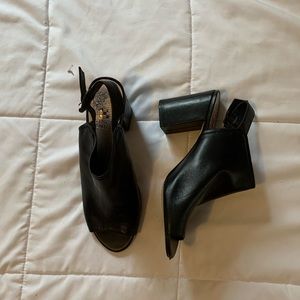 two pairs of brown and black size 6.5 wedges/will sell separately